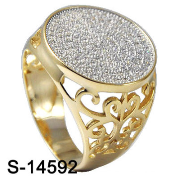 Anillo de la plata esterlina de la joyería 925 de la manera para la galjanoplastia del oro de los hombres (S-14592)